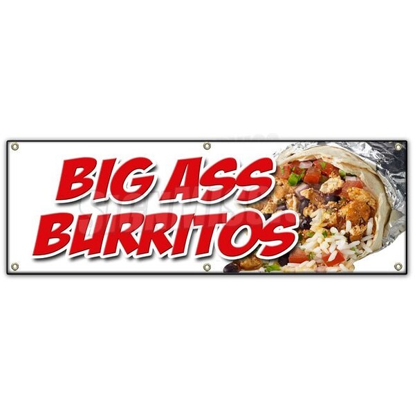 BIG A* BURRITOS BANNER SIGN huge large extra enormous meal mexican eat
